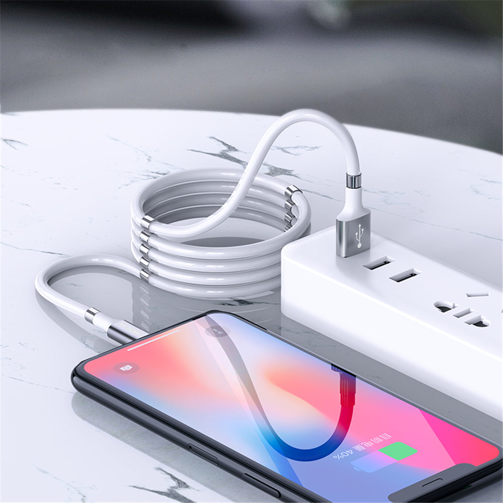Rock Recomanded Magnetic Silicone Charge & Sync cables(Lightning) Easy to organised
