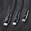ROCK USB Cable For iPhone SE11 XS Max XR X 8 7 6 For Xiaomi Samsung Charging 3 in 1 Micro USB Type C Lighting Charger Cord