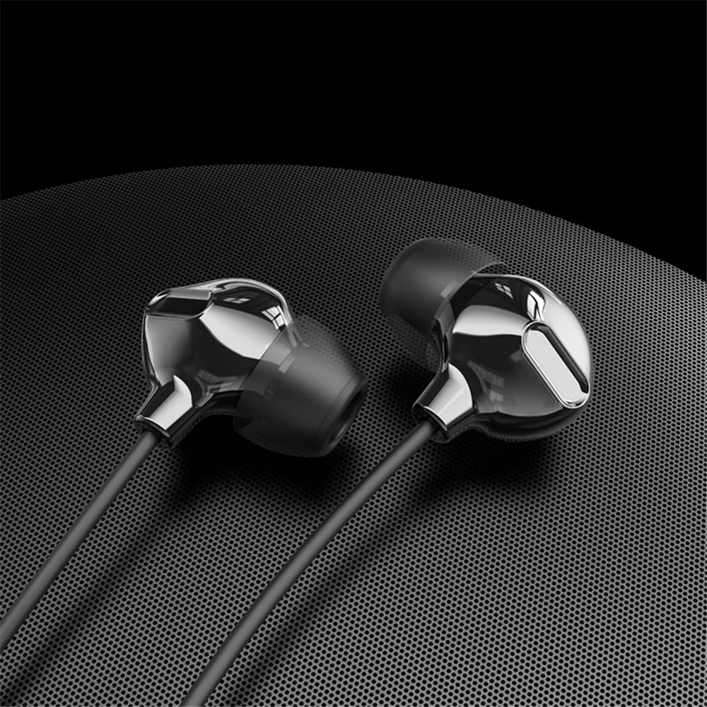 ROCK In Ear Obsidian Stereo Earphones 3.5mm Immersive Headset for iPhone iPad Samsung Luxury Earbuds With Mic Wired Earphone