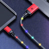 ROCK 1m Metal charging Mobile Phone Cable USB Type C Flow Luminous Lighting Data Wire for Samsung Xiaomi iphone SE 8 7 6 Xs max