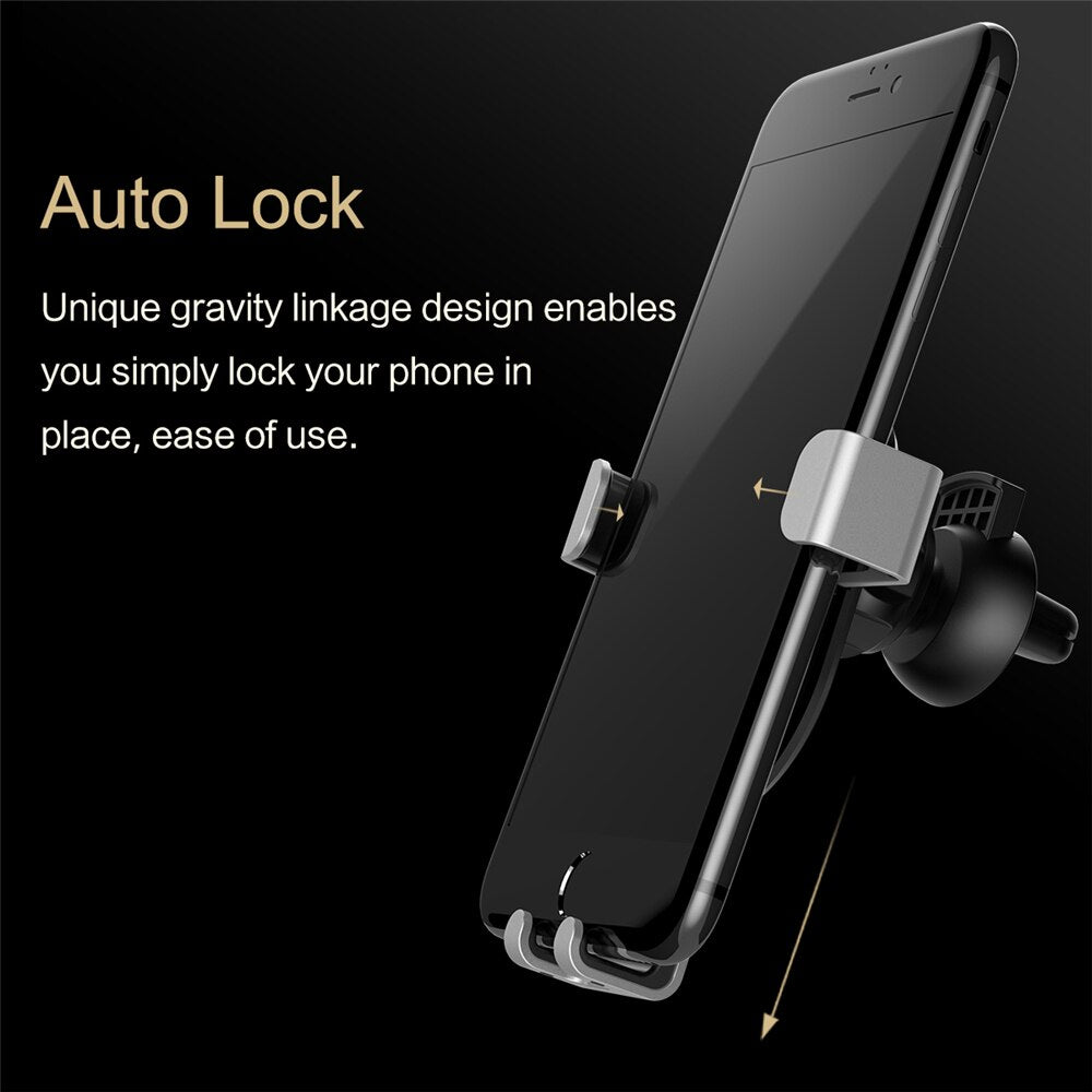 Gravity Car Phone Holder for Car Mount Air Vent Clip 360 Rotating Car Holder Fixed Bracket Support Gravity Sensing Auto Grip