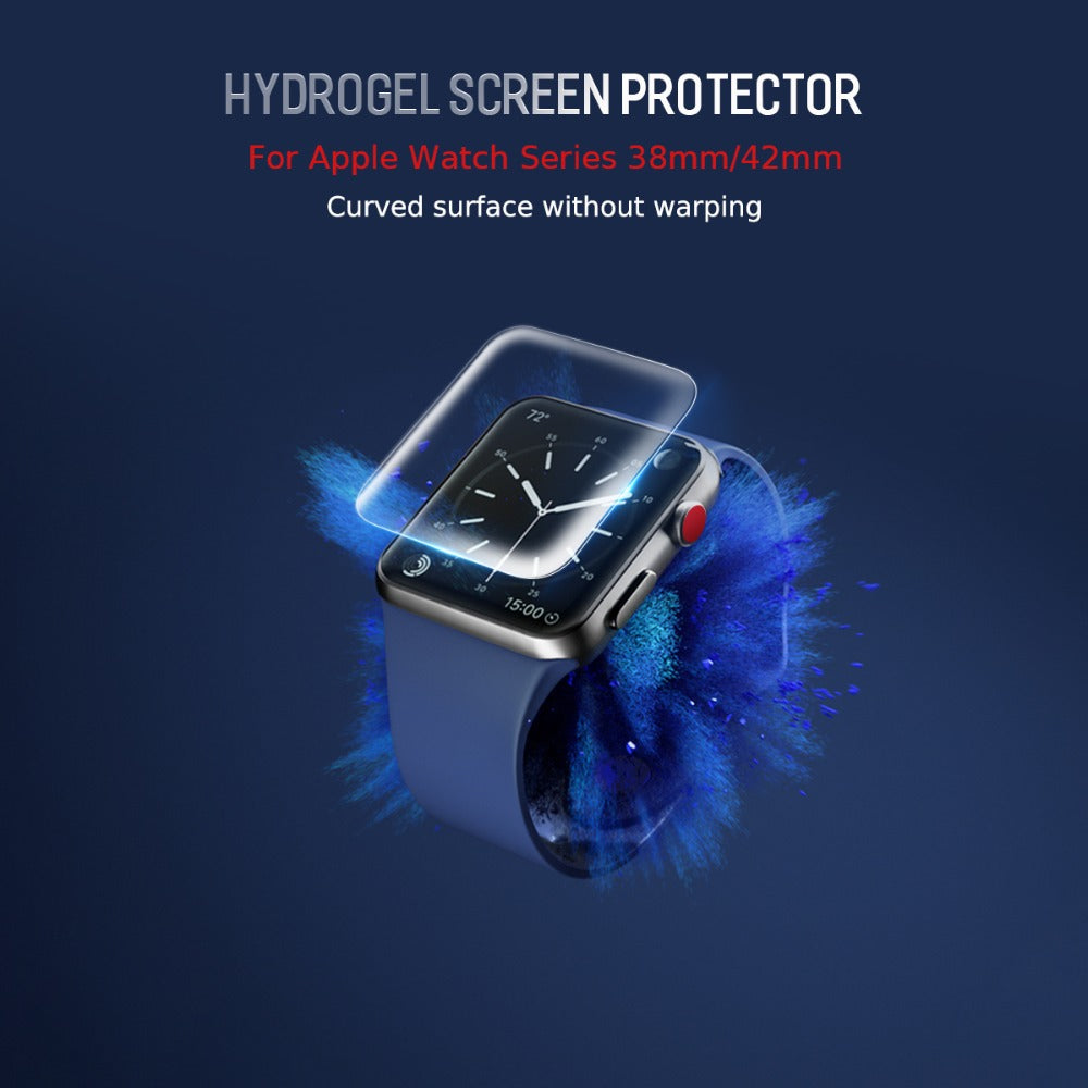 2Packs Hydrogel Film for iWatch 6 5 4 SE 40MM 44MM Screen Protector Full Cover Clear Protective Film for Apple Watch 3 2 1 38MM