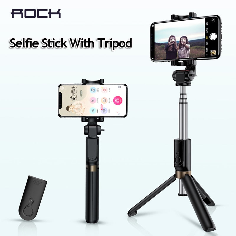 ROCK Wireless Bluetooth Selfie Stick Foldable Mini Tripod Extendable Monopod Universal For iPhone XS Samsung note 9 Xiaomi mix 3