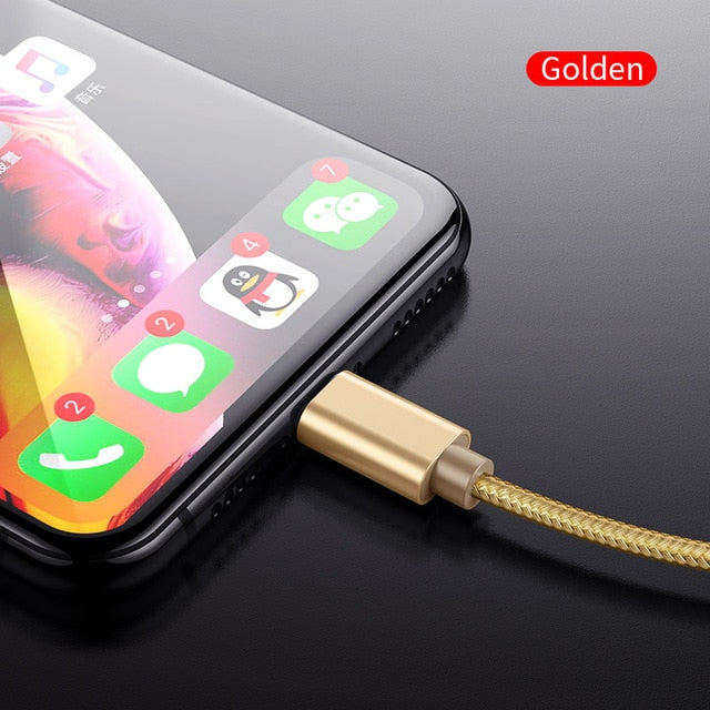 USB Date Cable for iPhone X XS MAX 8 7 6s plus 11 Pro Nylon Braid Fast Charging lighting Cable for iPad iphone charger cord wire