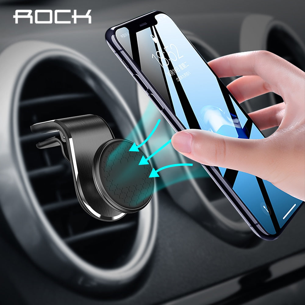 ROCK New Metal Magnetic Car Phone Holder For iPhone Xiaomi Samsung 360 Rotation Mobile Phone Magnet Stand GPS Mount Bracket