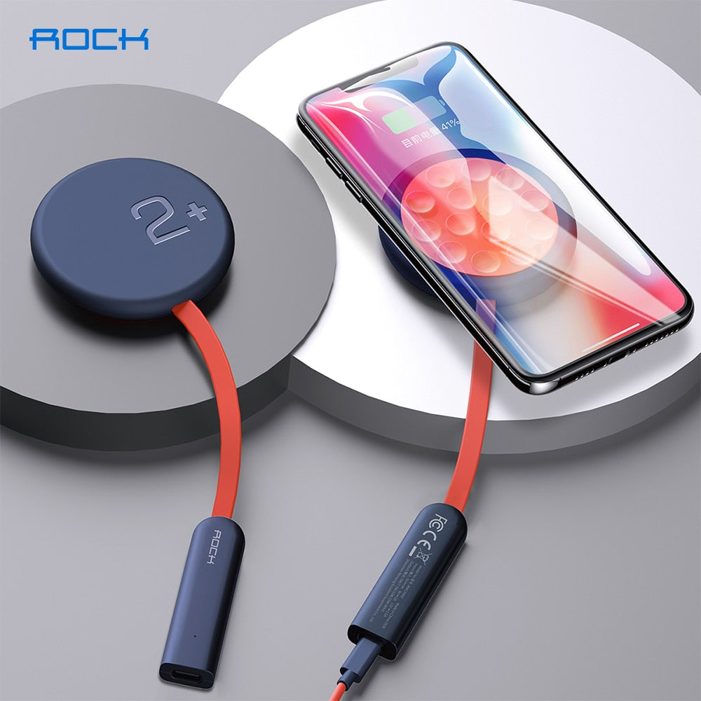ROCK Double-side Wireless Charger Suction Cup Fast Wireless Charging Pad Indicator Light 15W Qi Charger for iPhone SE XS 12 Pro