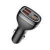 ROCK 60W 3 Port Car Charger Digital Display QC4.0 QC3.0 Type C PD Fast Car Charging Charger For iPhone 12 Pro Max Xiaomi Samsung