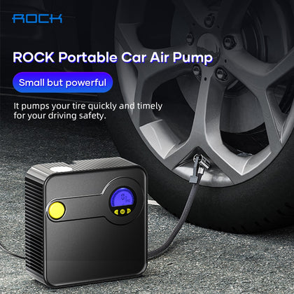ROCK Portable Inflator Pump Car Air Compressor DC 12V Digital Tire Inflator Pressure Detection Auto Tire Pump For Motorcycle