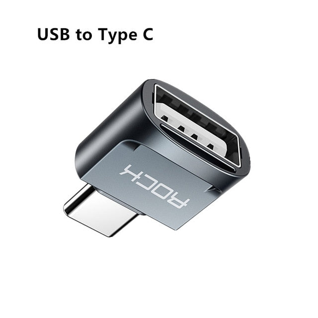 ROCK USB Type C Lighting Cable Converter for iPhone 11 Samsung Galaxy S10 Charging Data Sync Type-C OTG Adapter for Smart Phones