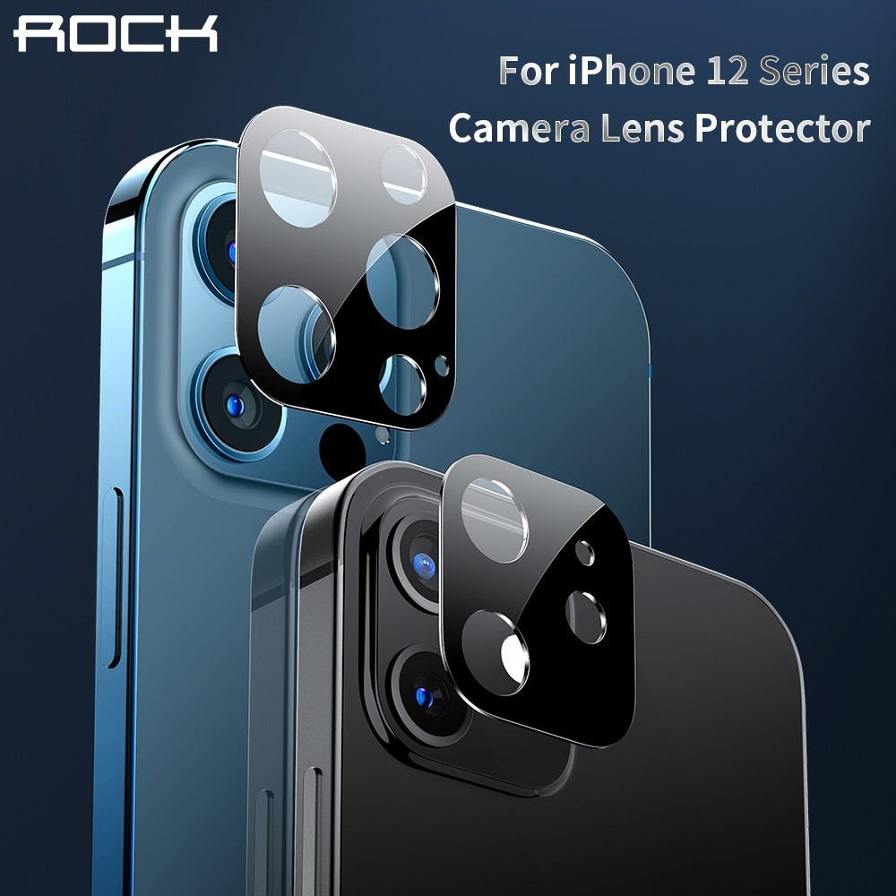 ROCK Camera Lens Protector Film for iPhone 12 Pro Max 0.13mm Metal Full Covered Back Camera Lens Glass Film for iPhone 12 Mini