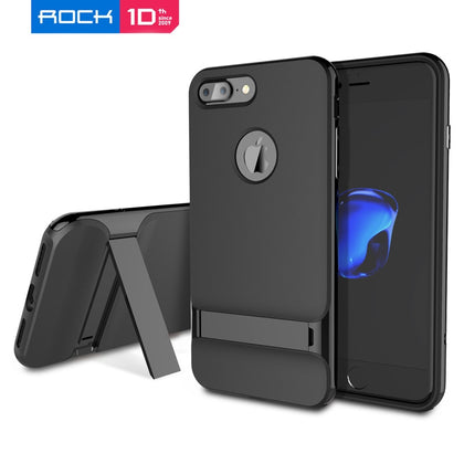 For iPhone 7 Plus / 6 Plus ROCK Luxury Royce PC Frame + TPU Back Cover for iPhone 7 Funda with Kickstand