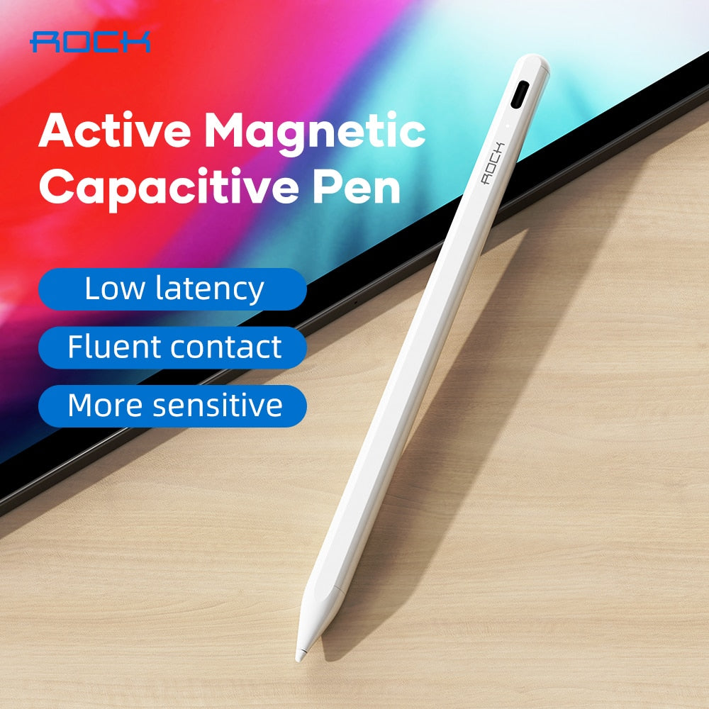 ROCK Active Magnetic Capacitive Pencil for iPad Pro 11 12.9 Replaceable Refill Stylus Touch Pen for Apple iPad Air IOS Touch Pen